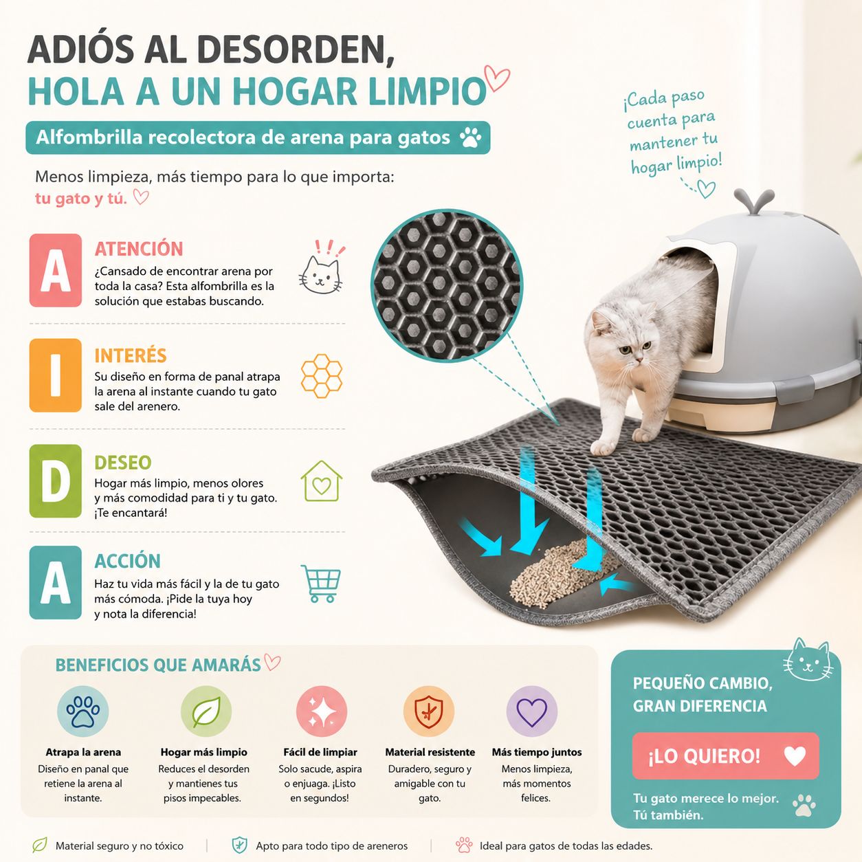 Tapete arena para gato pd-65