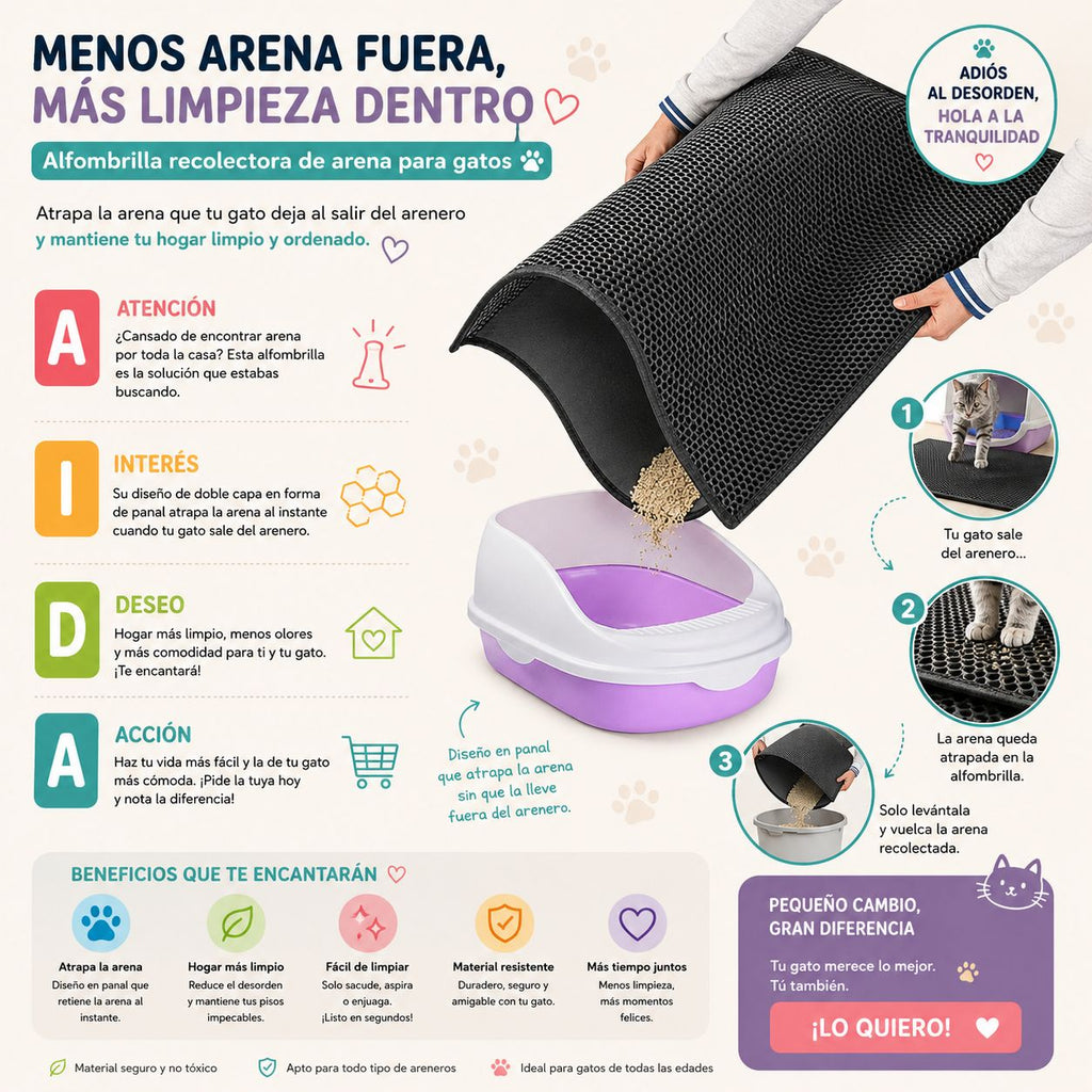 Tapete arena para gato pd-65