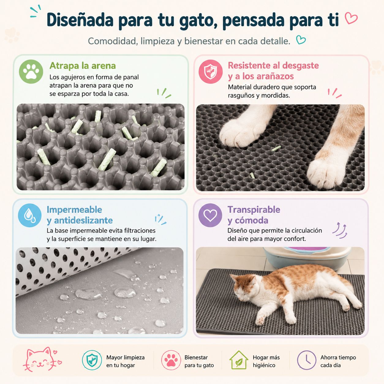 Tapete arena para gato pd-65