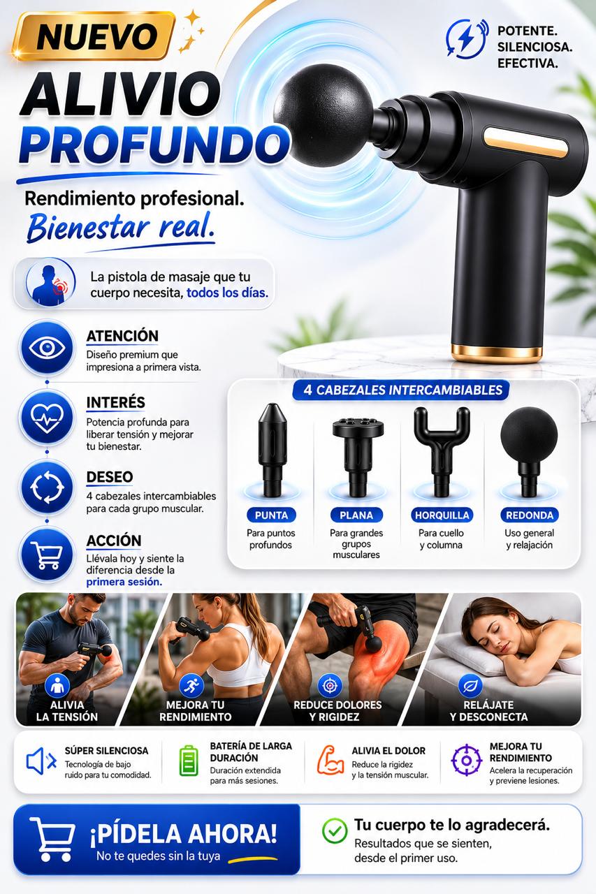 Pistola Masajeadora 4 en 1